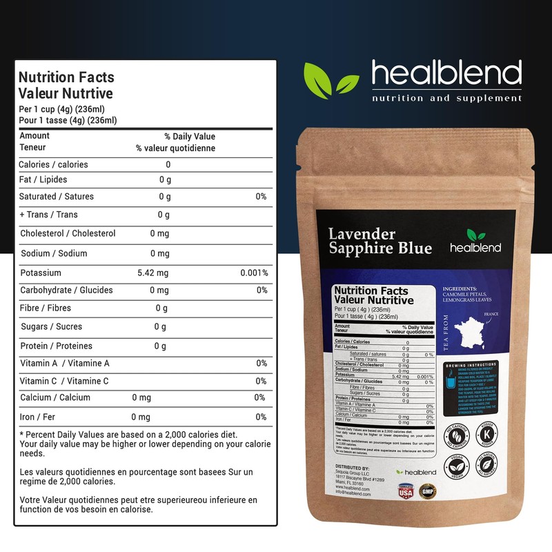 Organic Lavender Sapphire Blue Herbal Tea - Natural Rich Source
