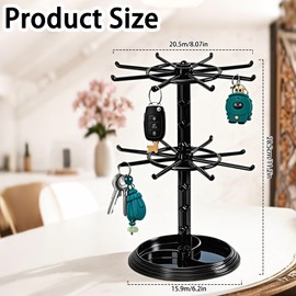WITFAMILY Spinning Display Stand，Rotating Jewellery Display Stand，Keyring Display Stand，Earring Display Stand，Necklace Display Stand，For displaying jewellery