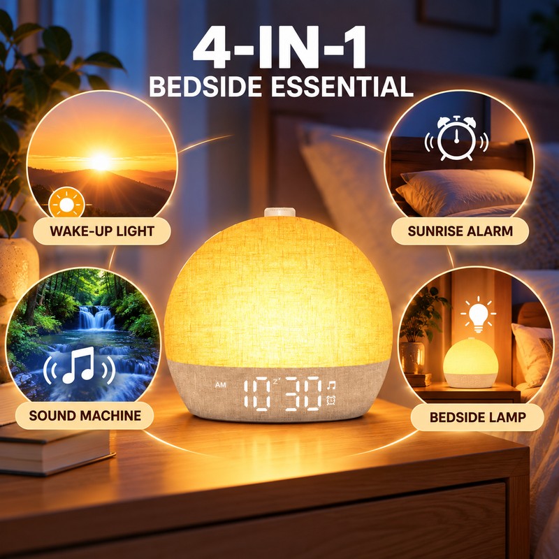 Sunrise Alarm Clock for Bedroom – White Noise Sound Machine