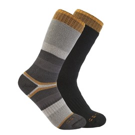 Carhartt Men's Heavyweight Crew Sock 2 Pack, Assorted 1 Charcoal, X-Large