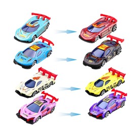 4Pcs Colour Changing Cars, Hot Wheels Colour Reveal, Street Machines Colour Change Cars, Mini Car Toys Racing Car Playset, Water Activated Colour Changing Toy (Random Color)
