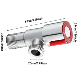Pack of 2 Tap Angle Valve, Stainless Steel Angle Valve, Angle Valve, Water Connection Angle Valve, Regulating Valve, for Bathroom, Toilet, Sink, Kitchen, (Blue, Red)