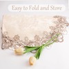 URROMA Round Linen Tablecloth Lace Trim Coffee Table Decoration Table