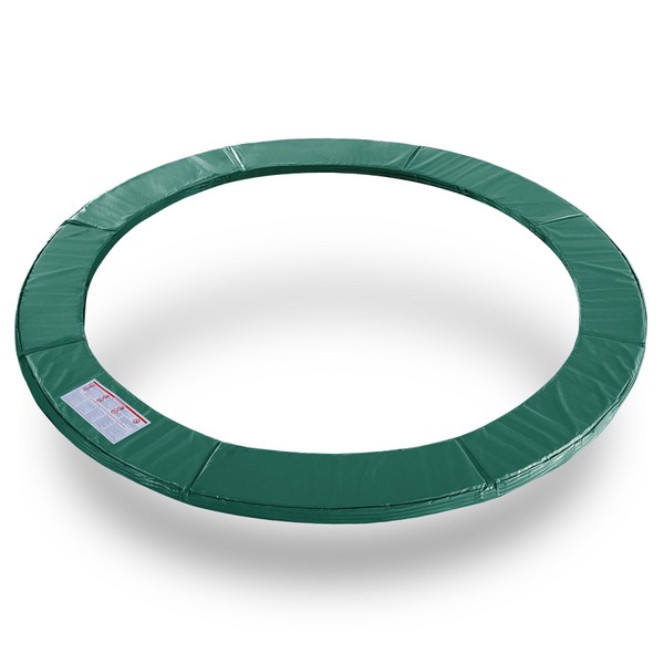 ExacMe Trampoline Pad Replacement Round Safety Spring Cover, No Hole for Pole (Green, 15 Foot)