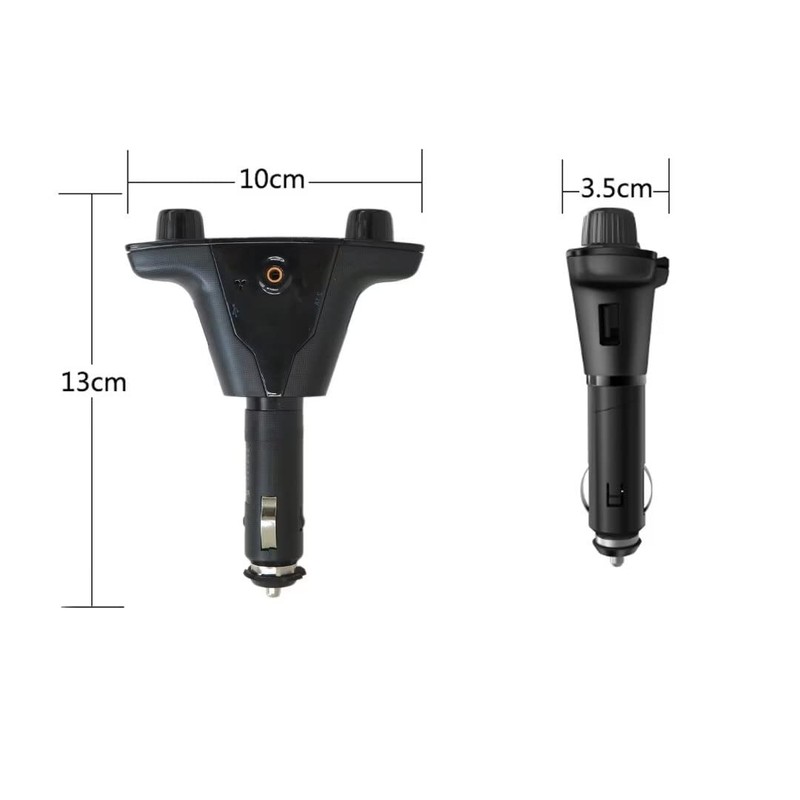 Black Bluetooth Wireless Car FM Transmitter MP3 LCD Screen for