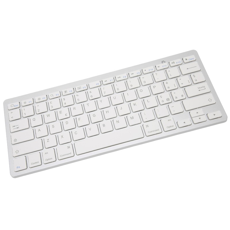 Wireless Keyboard Mini 78 Keys Ultra Thin Portable White Computer