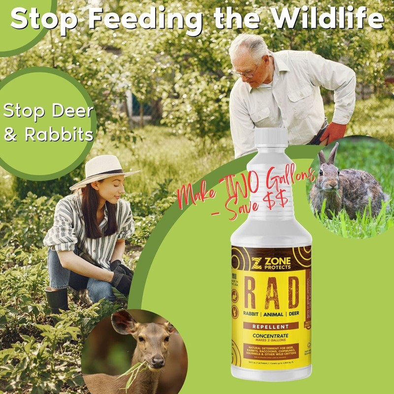 Zone Protects R.A.D.; Rabbit, Animal, Deer Repellent; Concentrate to Save