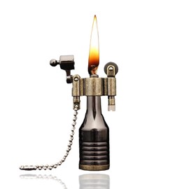 Retro Flint Wheel Lighter, Creative Soft Flame Kerosene Lighter, Jet Torch Lighter, Refillable Adjustable Windproof Lighter, Cool Metal Lighter, Unique Gift for Men (No Gas)