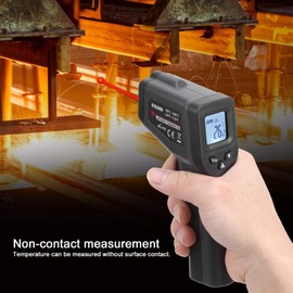 Eujgoov Industrial Instrument Temperature, ‑50 ℃-380 ℃ Thermometer Non-Contact Digital Infrared Thermal Detector for Industry