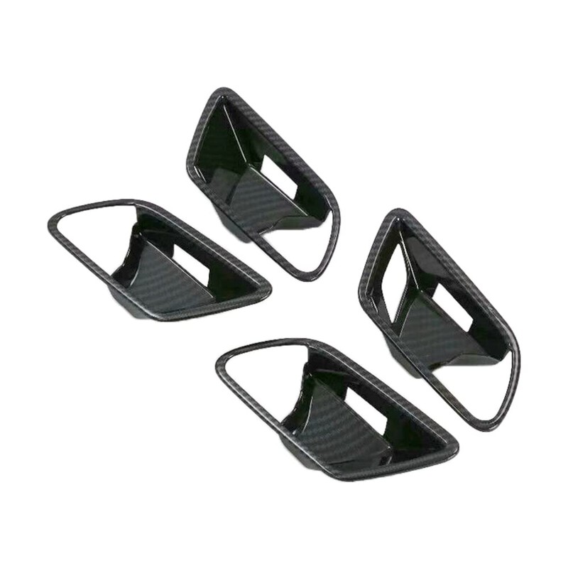 Riloer Car Accessories Carbon Fibre Chrome Interior Door Handle Shell