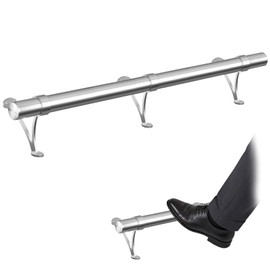 6ft Bar Foot Rail Kit for Kitchen Island Indoor Outdoor, Silver