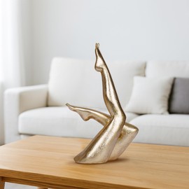 NNBDBVDHS Golden Legs Sculpture Gold Woman Decor Modern Elegant Female Legs Statue Minimalist Resin Art Ornament for Home Living Room Bedroom Shelf Office Desktop Decoration
