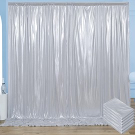 30x10 ft Wrinkle Free Silver Sequin Backdrop Curtain for Parties,Thick Not Fall Glitter Wedding Drapes Backdrop,4 Panels 5x10ft Shimmer Photo Wall Back Drop Cloth for Birthday Photography Background