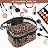 Large Capacity Travel Cosmetic Bag, Leopard Print Makeup Bag Waterproof