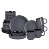 Home VSS, Euro-Nordic Stoneware 20pc Dinnerware Set, Reactive Glaze (Blue,