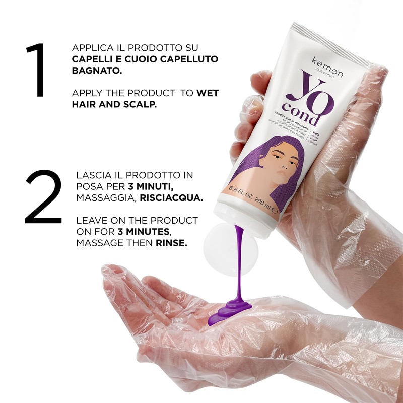 Kemon Yo Cond Viola Maschera Riflessante Vegan 200 ml