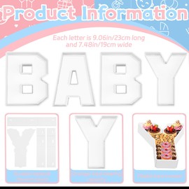 Baby Charcuterie Number Box Baby Letter Trays Food Fillable Tray Box Foam Board Box for Baby Shower Gender Reveal Birthday Party Decorations Supplies