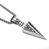 Unbranded Silver Arrowhead Mens Arrow Pendant Necklace 24" Chain -