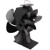6 Blade Stove Eco Fan Black High Temperature Resistant Self