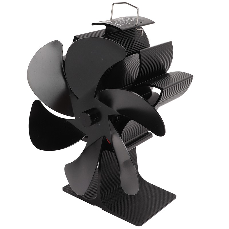 6 Blade Stove Eco Fan Black High Temperature Resistant Self