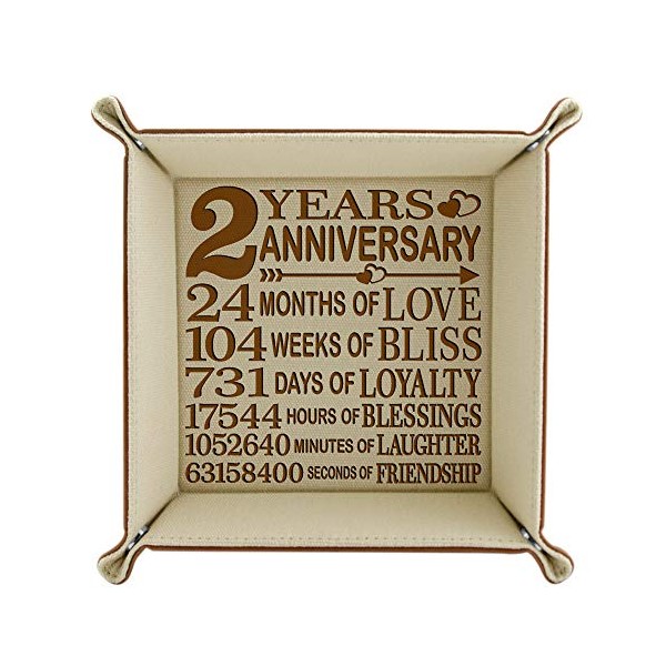 2 Years Anniversary Traditional Cotton Gift, 2nd Wedding Anniversary, Engraved