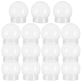 BESTOYARD 15pcs DIY Snow Globe Water Globe Clear Plastic Empty Snow Globe Jar with Screw Off Cap for DIY Crafts and Customization 4Inch Christmas Home Decor