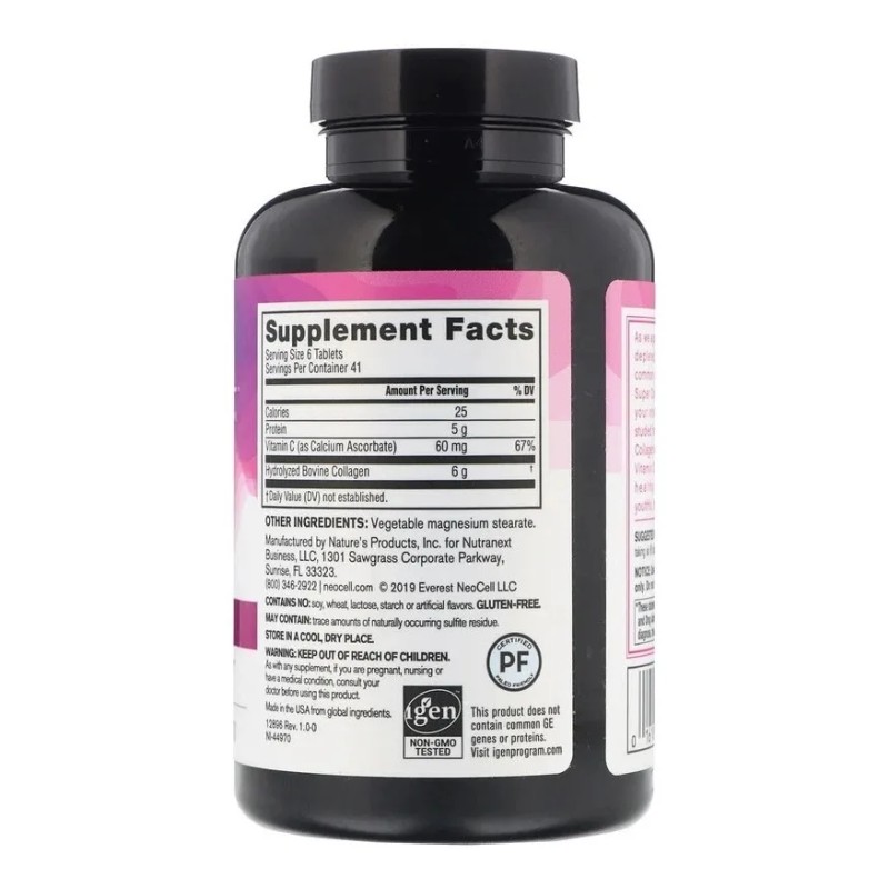 Suplemento Tableta Neocell Colágeno Super Collagen Biotina 360