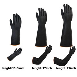 Heavy Duty Latex Gloves, Resist Acid, Alkali and Oil,Reusable Industrial Chemical Rubber Garden Gloves,22inch 1 Pair
