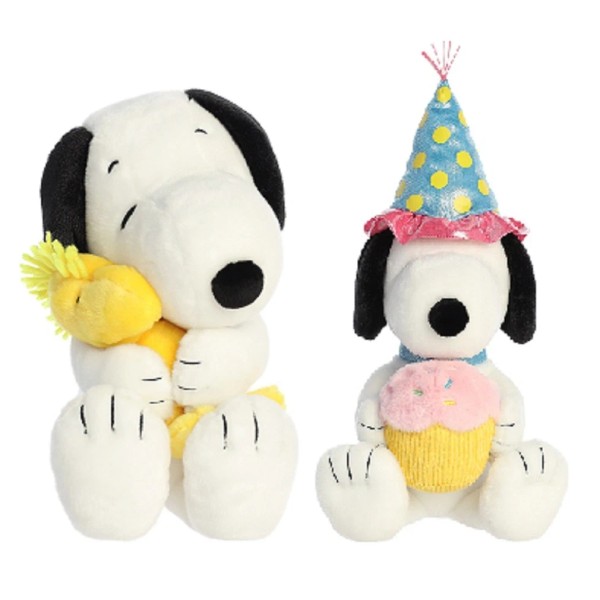 Aurora Peanuts Plush Bundle, Big Hugs Woodstock and Birthday Snoopy