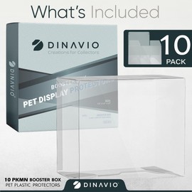 Dinavio Crafthouse PET Plastic PKMN Booster Box Protector - Booster Box Case Display Protectors - Compatible with English Modern PKMN Booster Boxes - 0.5mm Thick (Pack of 10)