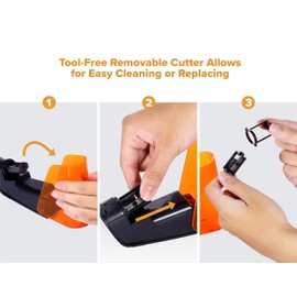 Bostitch Battery Pencil Sharpener, Hinged Tray, Colored Pencil Compatible, Orange (BPS2-ORANGE)