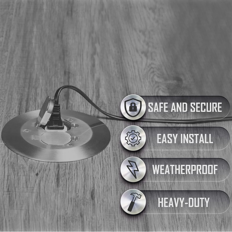 Hubbell-Raco RAC5500KIT Round Floor Box Kit Device Cover, Duplex, Solid