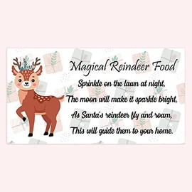 Pack of 48 Christmas Decor Stickers (64 x 34 mm) Reindeer Food Poem Labels for Party Papa Prints®