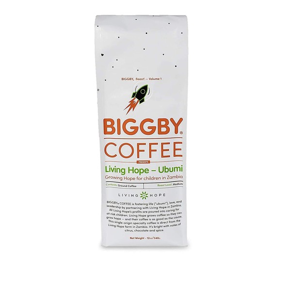 Moptrek by BIGGBY COFFEE | Living Hope Ubumi Coffee 12oz Bag | Medium Roast Coffee Grounds Bagged in USA | Single Origin Coffee