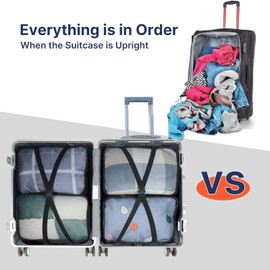 20L Large Packing Cubes 4 PCS, 40x25x20CM Same Size Suitcase Organiser Bags 4-Piece, 20L Travel Bags Organiser 4 Pack (4×20L Black)