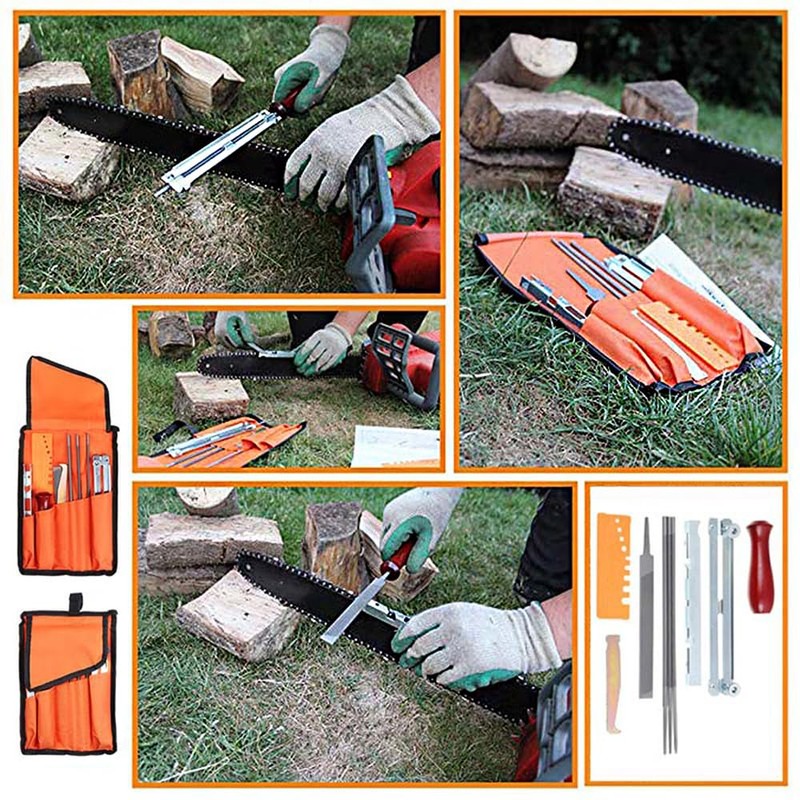 BTtime Chain Saw File Set, 11-Piece Set, Projecting Clamp, File