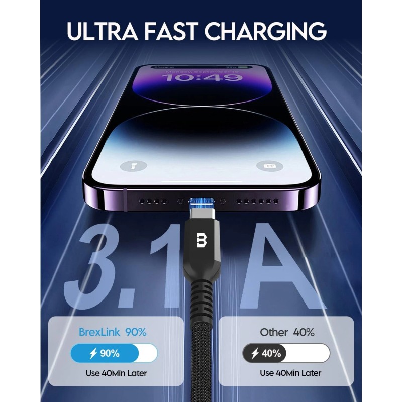 Brexlink 2PACK, BrexLink USB C Cable, Type C Charger USB
