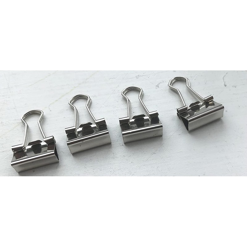 15mm, Small Silver Metal Design Foldback Clips Paper Binder Clamps