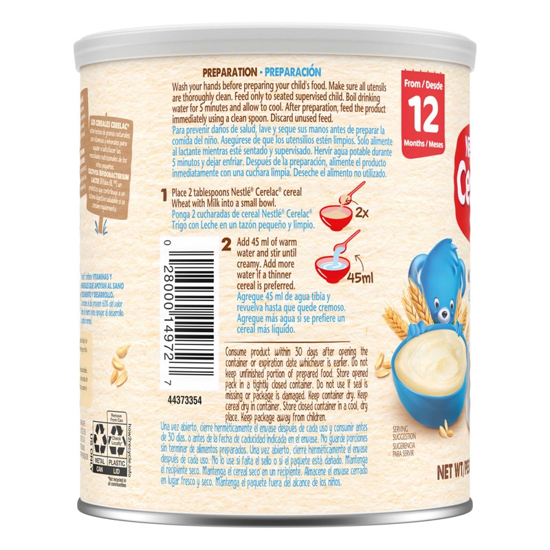 Nestle Cerelac, Baby Cereal, Wheat Cereal with Milk, 14.1 oz