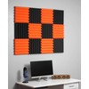 2x12x12 Orange Charcoal Acoustic Wedge Panels Soundproofing Studio Foam Tiles