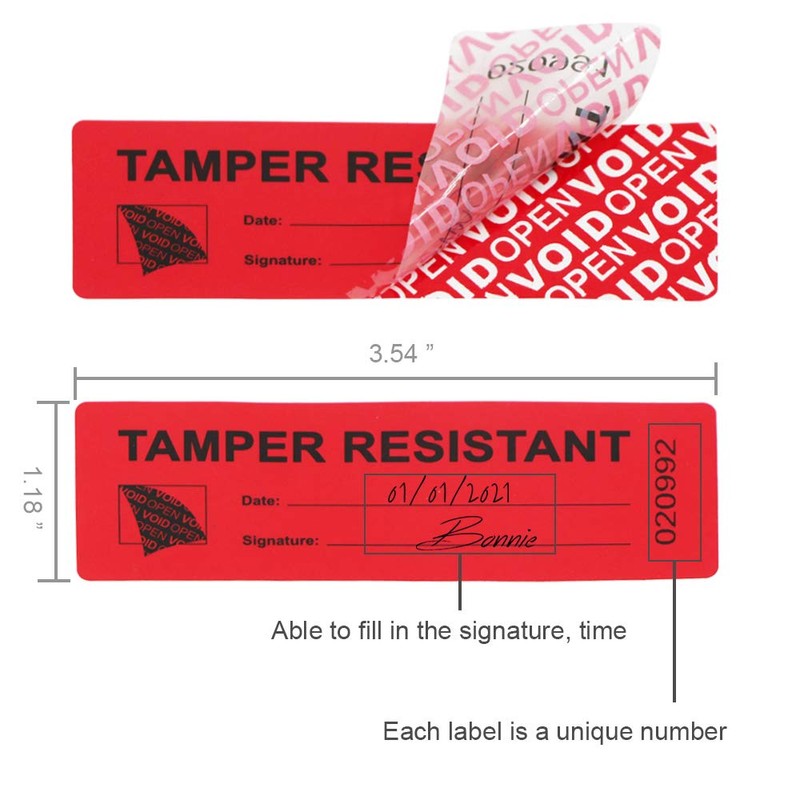 100pcs Transfer Tamper Evident Security Stickers Tape Warranty Void Resistant