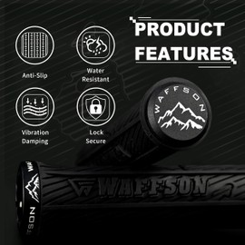 WFS World Map MTB Lock-on Grips – Single Clamp Ergonomic Anti-Slip Mountain Bike Handlebar Grips – Comfort Vibration Dampening for Trail, Enduro, Downhill – Black