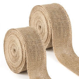 GXFCING Jute Ribbon 5 cm Wide, 20 Metres Burlap Gift Ribbon, Vintage Decorative Ribbon Jute Ribbon for Gift Wrapping, DIY Crafts, Wedding Decoration, Christmas Decoration, Bouquet Decoration