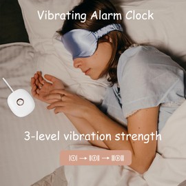 Pumwoy Vibrating Alarm Clock,Alarm Clock for Heavy Sleepers,Battery Alarm Clock,Bed Shaker Alarm Clock for Deaf People,Hearing Impaired,Digital Clock Battery Operated-White (White)