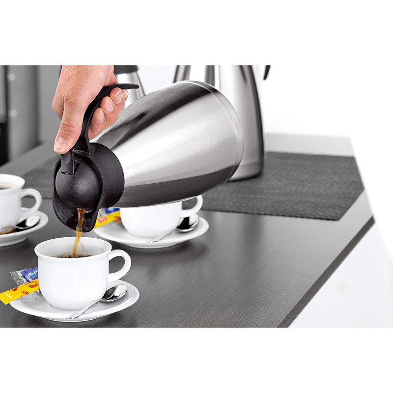 Esmeyer Isolierkanne Thermoart 1,5 Liter, Edelstahl, Silber/schwarz