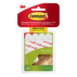 Command 669900230490 Poster Mega-Pack 136 Strips, White, Multi