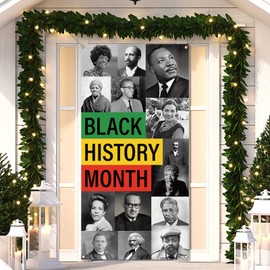 Black History Month Door Cover Afro African American National Holiday Party Classroom Door Banner Photography Home Porch Decoration