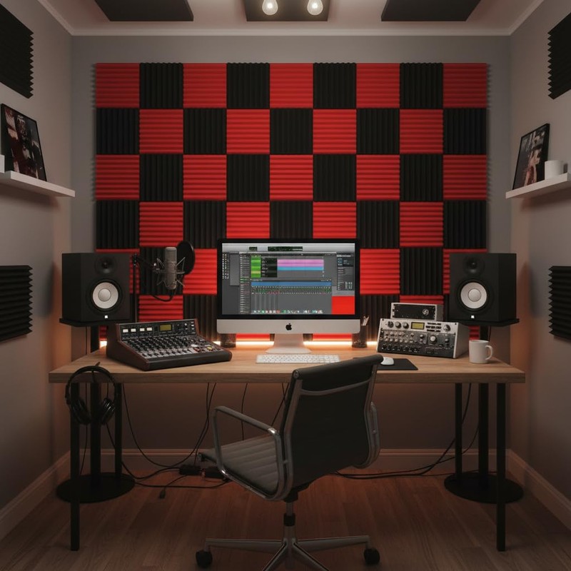 52 Pack Black red 1" x 12" x 12" Acoustic