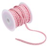 PATIKIL 16.4ft Studded Faux Suede Cord Rope for Jewelry Making, 5mm Micro Fibre Flat Leather Lace Beading String Ribbon with Rivets, Pink Silver