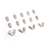 24 Pcs Nail Tips Silver Gradient French Flesh Alphabet Symbol